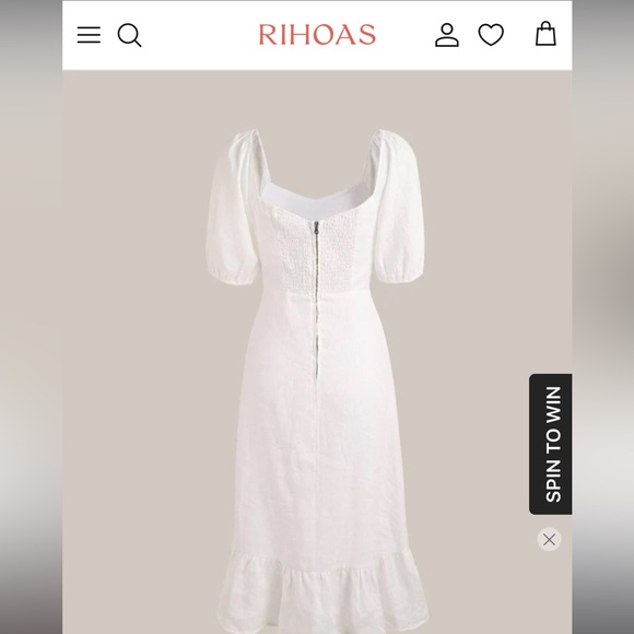 NWT:: Puff Sleeve Split Hem Midi Dress - Picture 3 of 11